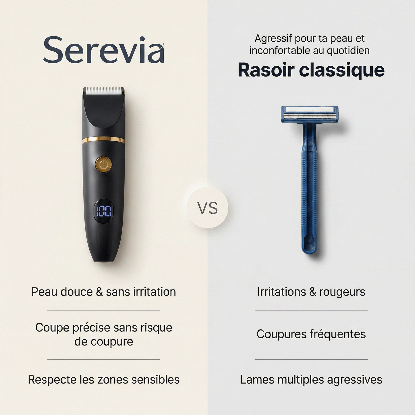 Tondeuse corporelle 3-en-1