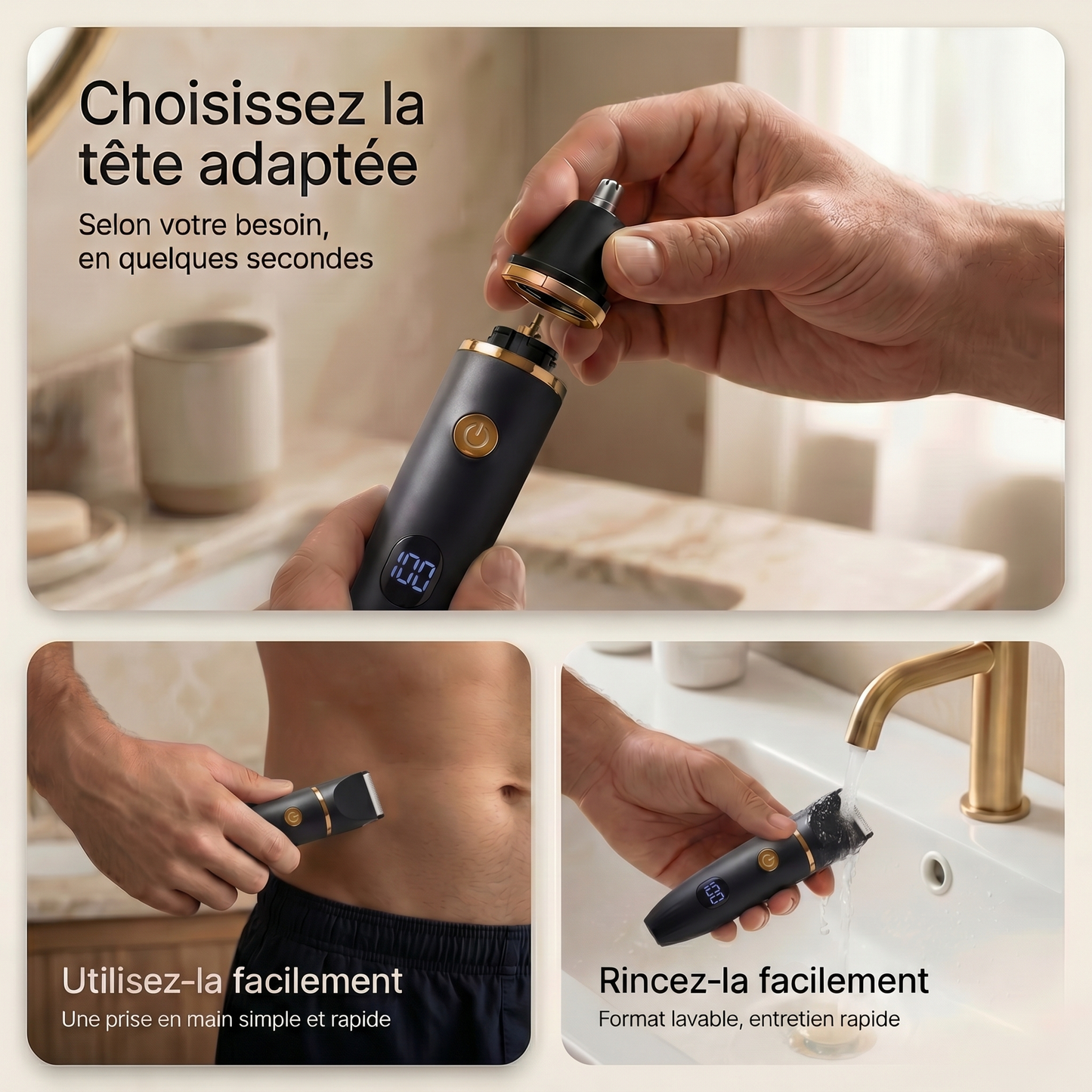 Tondeuse corporelle 3-en-1
